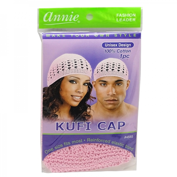 Annie Kufi Cap Pink Unisex Design 100% Cotton #4685