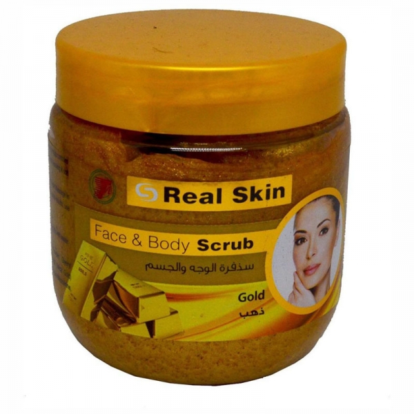 Real Skin Gesicht &amp; Körperpeeling Gold 500ml